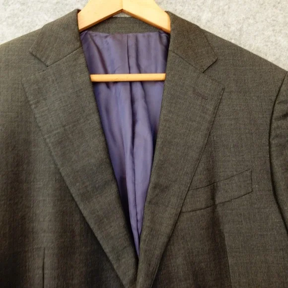 SUITSUPPLY Long Sport Coat Mens 40L Small Charcoal Gray Super 110s Wool Blazer